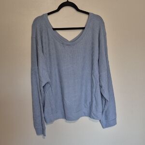 New! Aeropostale Light Blue V-Neck Sweater